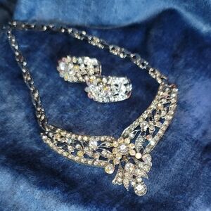 NEW Aurora Borealis AB Crystal Necklace & Earring Set